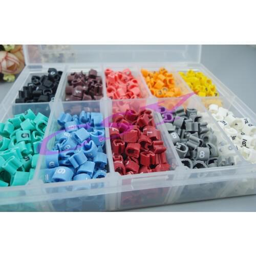 1000PCS 2.5mm2 EC-1 cable marker 0-9 different number colorful mixed A-Z 26 letters cable label in cable sleeves total cutting