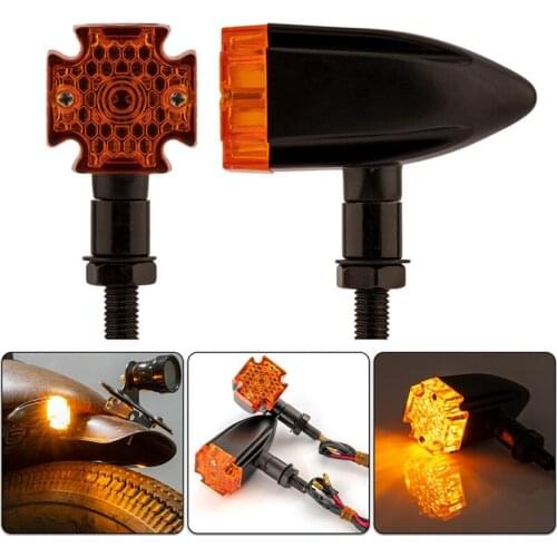 2Pcs Black Motorcycle LED Turn Signal Lights Maltese Cross Rear Front Indicator Blinker For Harley Chopper Bobber Custom Racer