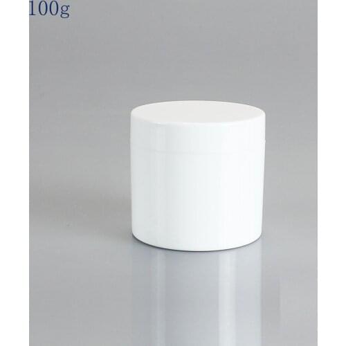 20pcs 100g white Plastic Portable Cosmetic Travel Empty Jars Pots Makeup Cream Liquid Moisturizer Lip Balm Container Pocket