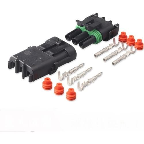 1/5/10/20 sets kit 12020827 12020829 Weather Pack 3 Pin way male female Waterproof injector automotive connector