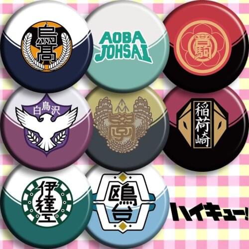 58mm Volleyball Haikyuu!Anime badges Cool Symbols Brooch