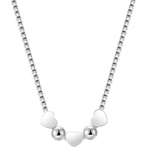 925 Sterling Silver Love Heart-Shaped Pendant Box Chain Necklace For Women Charm Fashion Jewelry Wedding Gift