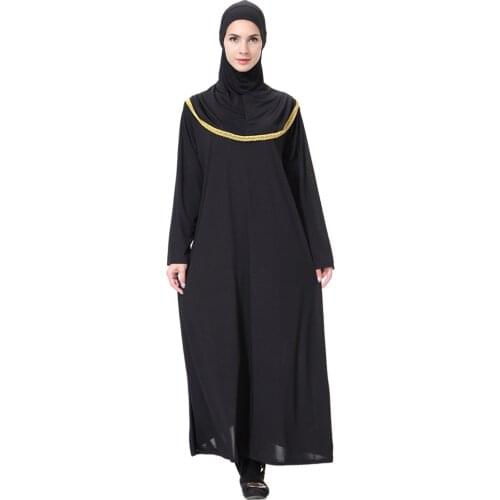 Abaya Dress Muslim Women Girls Dress Long Sleeve Arab Maxi Abaya Islamic Robe Kaftan Middle East One-Piece Style