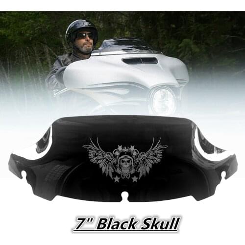 Black/Light blue/Clear4.5'' 7"10.5'' Windshield Fairing Windscreen Cover For Harley Electra Street Glide Touring 2014-2019