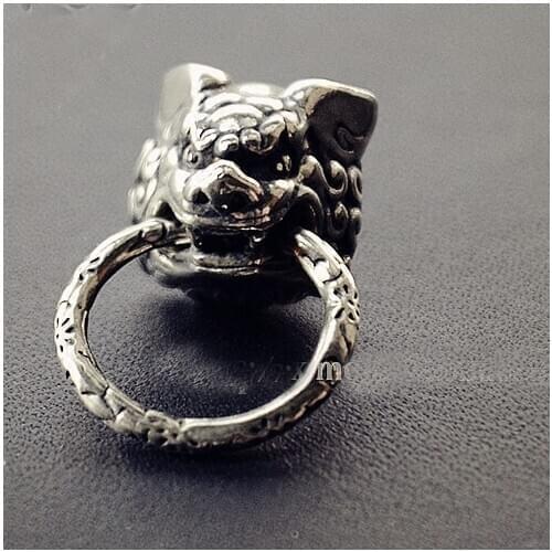 Pure copper be rich Lion of the Tang Dynasty Ring shaved head Cloth buckle Pants chain cloth Connecting ring decorative buttons