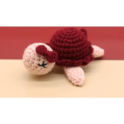 DIY Crochet Tortoise Bead Pacifier Clip Chain Accessories Baby Teething Soother Handmade Knitting Turtle Toy