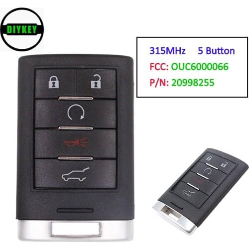 DIYKEY FCC: OUC6000066 P/N: 20998255 Smart Proximity Remote Key 315MHz Fob for Cadillac CTS DTS 2008 2009 2010 2011 2012 2013