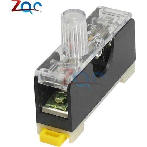 FS101 10A 6*30mm Fuse Socket With Indicator Light DIN RAIL Mounted Fuse