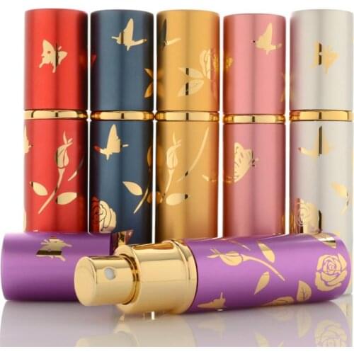Hot 200pcs/lot 10ml Portable Mini Refillable Perfume Bottle With Scent Pump Metal Aluminum Empty Cosmetic Containers Spray SN207