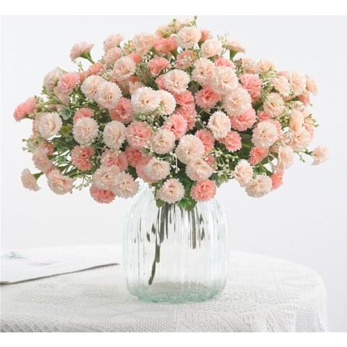 Artificial Flowers Fake Plants Bouquets Wedding Home Display Decoration Diy Craft Simulation Pink Silk Flowers
