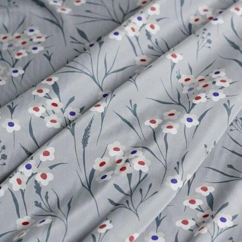 Red Raspberry 18momme Elastic Crepe Silk Flowers Printed Fabrics Garment Materials Women Dress DIY Sewing Cloth Freeshipping