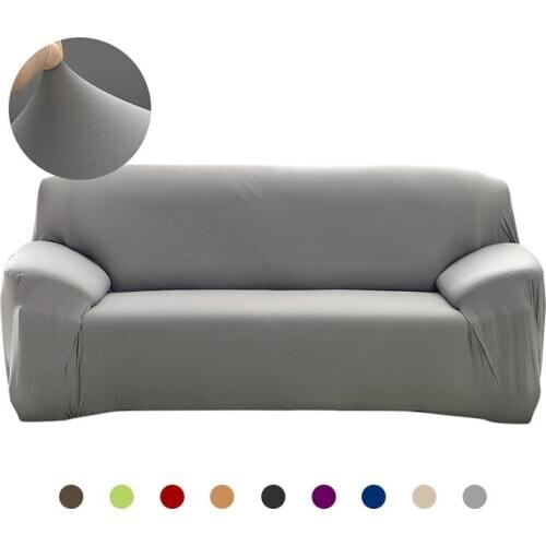 Plain Elastic Stretch Sofa Covers Polyester Spandex Fabric Arm Couch Sofa Slipcover Furniture Cover Single/Two/Three/Four-seater