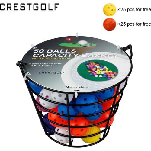 Crestgolf Golf Plastic Ball Hollow Sports Golf Foam Practice Golf Balls with Metal Range Bucket