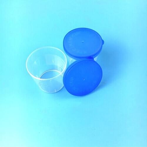 Plastic Urine Sputum Cup 40 ml Excrement Specimen Collection Test Cup Hand Press Cover EO-Sterilized Individual Package 50/PK