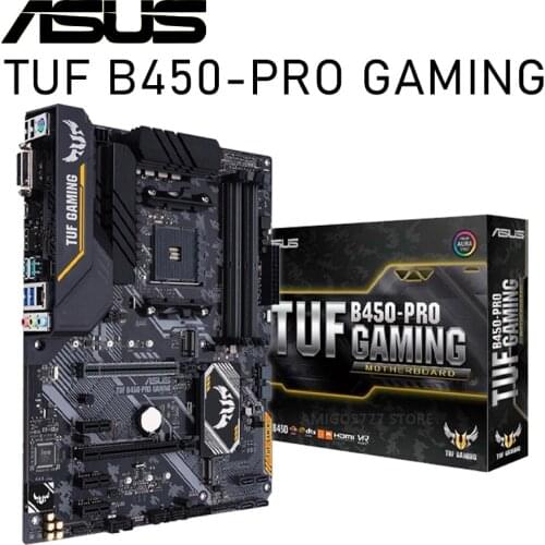 Socket AM4 Asus TUF B450-PRO GAMING Motherboard PCI-E 3.0 M.2 SSD DVI AMD Ryzen AMD B450 Desktop B450 Gaming Placa-Mãe AM4 New