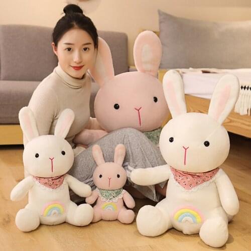 Pink Cute White Rabbit Plush Toys Stuffed Anime Soft Toy Cartoon Animals Doll Toy for Children Baby Birthday Gift