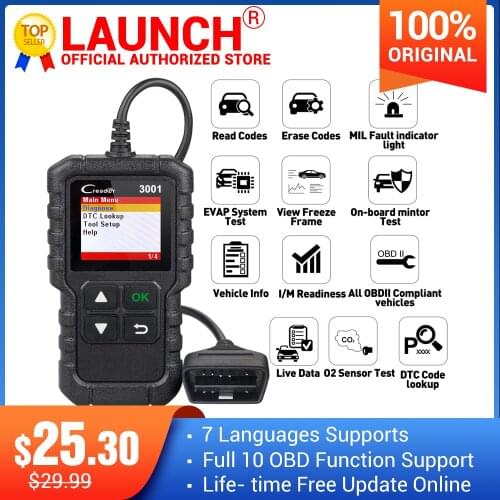 LAUNCH X431 Creader 3001 Full OBDII/EOBD code reader scanner Multilingual CR3001 Car diagnostic tool PK ELM 327 CR319