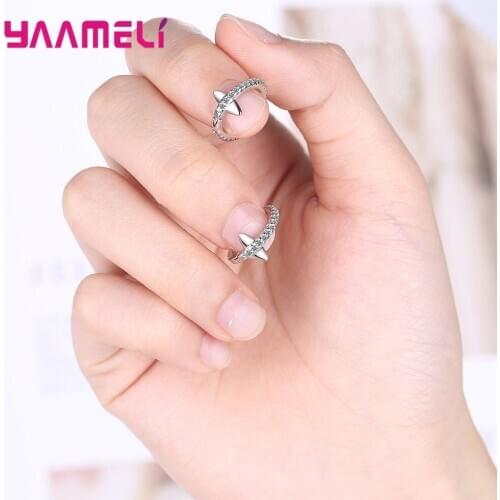 925 Sterling Silver Black Hoop Earrings For Women Girls Party Gothic Jewelry Valentines Day Gift Wholesale