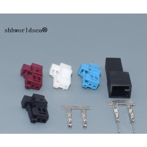 Shhworldsea 2 Pin Auto Speaker Plug Automotive Car Audio Wire Cable Socket Blue Colour Female Male Plugs For BMW For VW