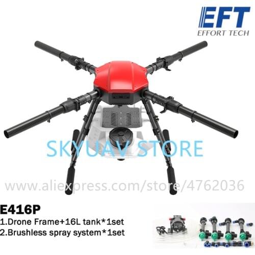 EFT E416P 4 Axis 16L 40mm Arm Spraying Gimbal System Folding Quadcopter Agriculture Drone Frame