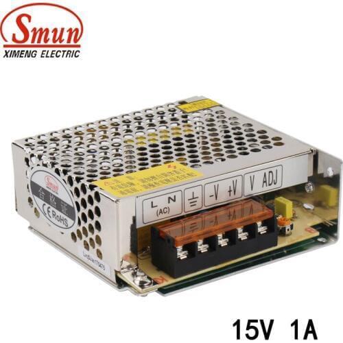 SMUN S-15-15 Single Output 15W 15V 1A Switched Mode Power Supply With CE RoHS Approved