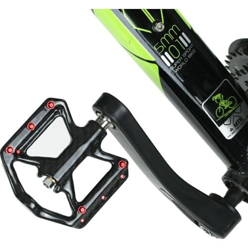 Bike Pedals Carbon Fiber Platform Pedals Three Bearing MTB Road Bike Bicycle Cycling Pedals Titanium Axle