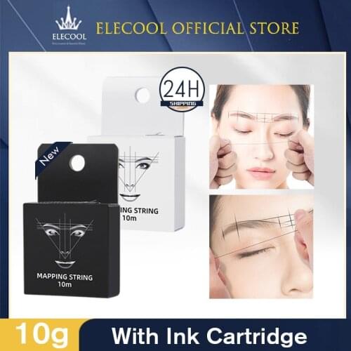 2 Color 10M Mapping String Tattoo Thread With Ink Eyebrow Marker Tattoo Brows Point Pre-Inked Eyebrow Tattoo Thread Makeup Tool