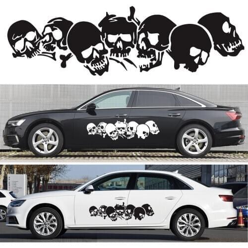 2PCS Skull Cover Vinyl Decal Large Graphic Side Door Modification Decorative Sticker Truck Car Window Funny Car Accessories