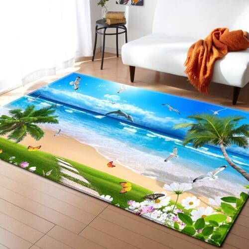 3D Ocean World Fish Group Large Carpet Beach seaside rugs livingroom Bedroom parlor hallway bath Mats children room floor rug