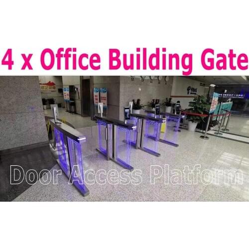 4 pcs of Office Building use Swing Turnstile Gate Hotel Fast Speed Gate Access Control gates pedestrian walkways Infrared sensor