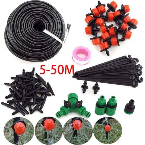 5-50M Garden watering Drip Irrigation Spray Nozzle Kit Micro sprinklers system 4/7mm hose plant veg Water irrigazione Set