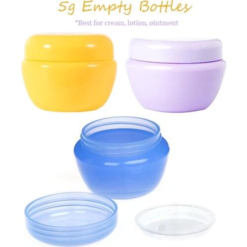 5pcs/lot Macaroon Cream Empty Container 24*33mm Mushroom Lotion& Powder&Ointment Cosmetics Bottles Makeup Portable Container 5ML