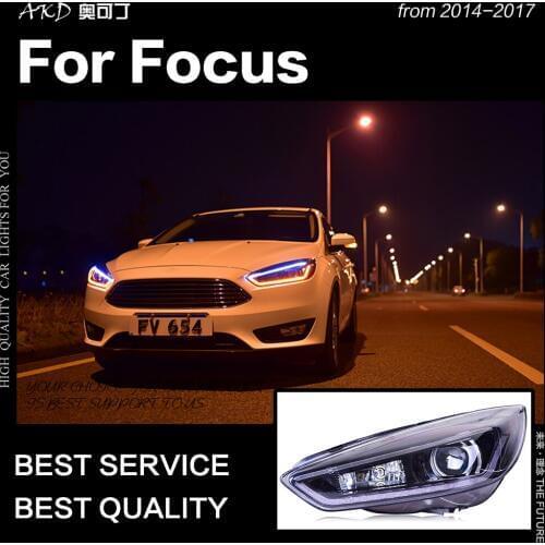 AKD Car Styling Head Lamp for Focus Headlights 2014-2017 Focus 4 LED Headlight Dynamic Signal DRL Hid Bi Xenon Auto Accessories