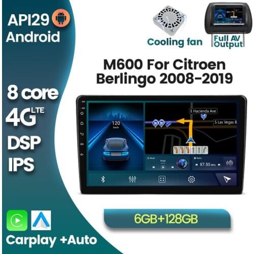 2Din Android 10.0 DSP 6+128G Car Radio for Citroen Berlingo 2 B9 2008-2018 WIFI 4GLTE GPS Navigation Multimedia Player Head Unit