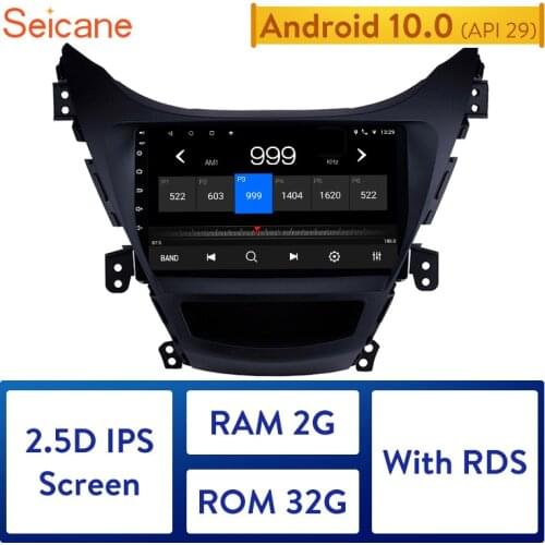 Seicane 2Din 9 Inch Android 10.0 Car Radio Head Unit For 2011 2012 2013 Hyundai Elantra GPS Multimedia Player Support Wifi RDS