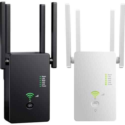 Wireless Wifi Range Extender Repeater Router AC1200M Wifi 2.4G 5.8Ghz 300/1200 M Wifi Booster Wi-Fi Range Extender US EU Plug
