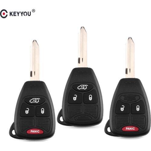 KEYYOU 10pcs 3 Button Remote Key Fob Car Key Case Shell For Dodge Dakota Durango Charger Jeep Grand Cherokee Chrysler 300 Town