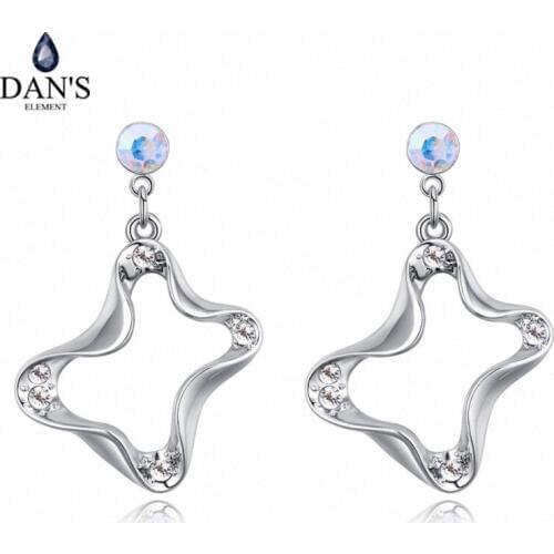 DANS 5 Colors Real Austrian crystals Stud earrings for women Earrings s New Sale Hot Round 129011