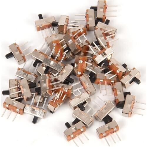 40Pcs 3Pin PCB Panel 2 Position SPDT 1P2T Mini Vertical Toggle Switches SS12D00G3 Slide Switch For DIY Electronic Accessories