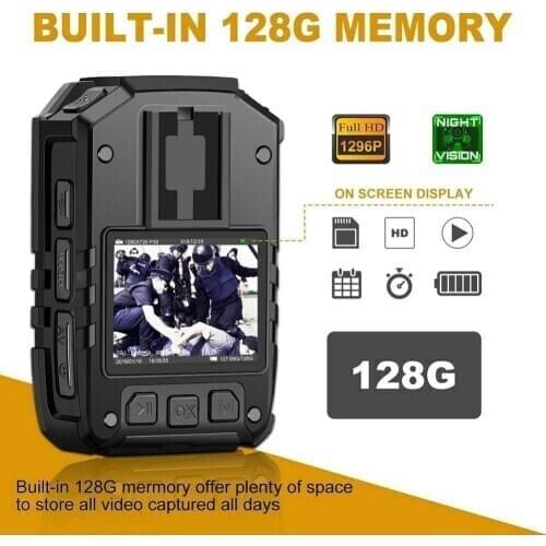 CammPro i826 Law enforcement cam 128GB 140 degree angle H.264 Mini Camera police body worn security recorder