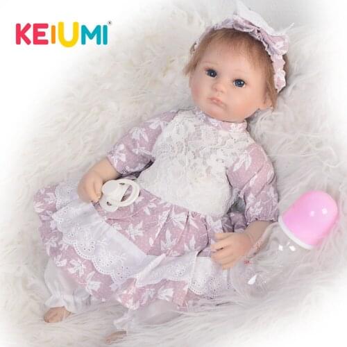 Lovely KEIUMI 42 cm Reborn Baby Doll Handmade 17" Newborn Dolls Fashion Girls Toys For Cute Children Playmates Christmas Gifts