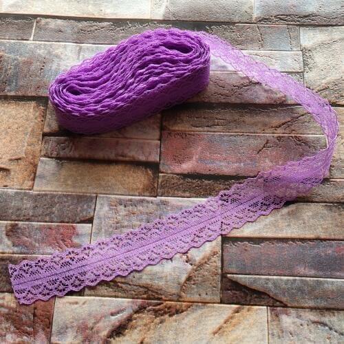 Hot Selling Wholesale! 10 yards of beautiful Deep Purple lace ribbon 28mm width DIY Jewelry/Clothing accessories For Sewing