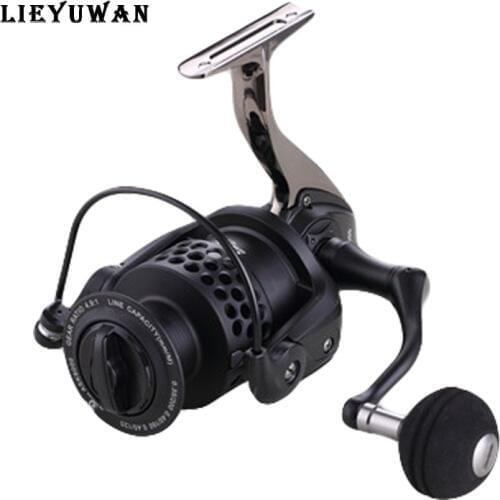 LIEYUWANG ASK1000-7000 13+1BB CNC Precision Machining Black Spinning Fishing Reel Worm Shaft Structure Carp Spool Feeder Reel