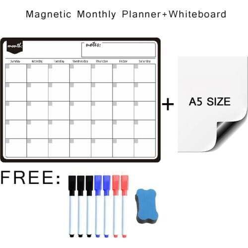 Magnetic Planner Whiteboard Weekly Monthly Calendar Children Board for Kitchen Refrigerator Memo Message Drawing Wall Stickers