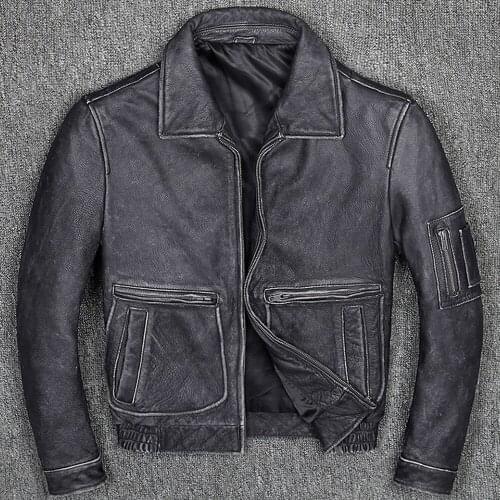 High Quality Genuine Leather Mens Jacket European Style Winter Cowhide Mans Coats Street Coat Plus Size 6XL Overcoats In Stock