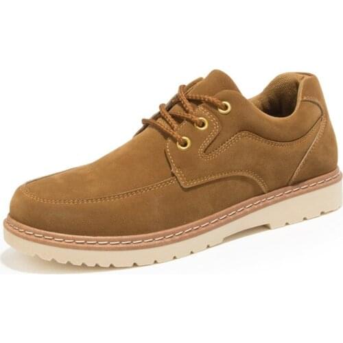 High Quality Men Suede Casual Shoes British Style Lace-up Platform Shoes Martin Short Boots Daily Outdoor Non-slip Working Shoes