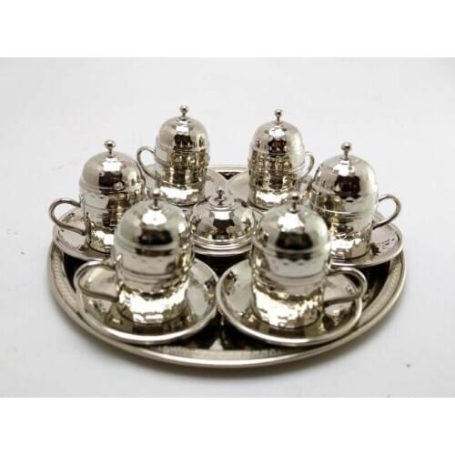 % 100 copper hand made Turkish Greek Arabic Coffee Espresso Set for 6, Turkish serving set, Engraved Coffee Mugs, Coffee Cup Set