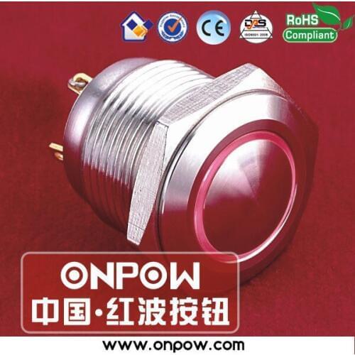 ONPOW 16mm waterproof momentary illuminated pushbutton switch GQ16B-10E/J/R/12V/S