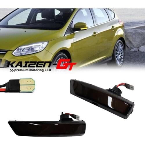Sequential Amber LED Car Front Side Mirror Blinker Signal Lights For Ford Focus Mk2 Mk3 Mondeo Mk4 Fusion Turn Signal Lights 12V