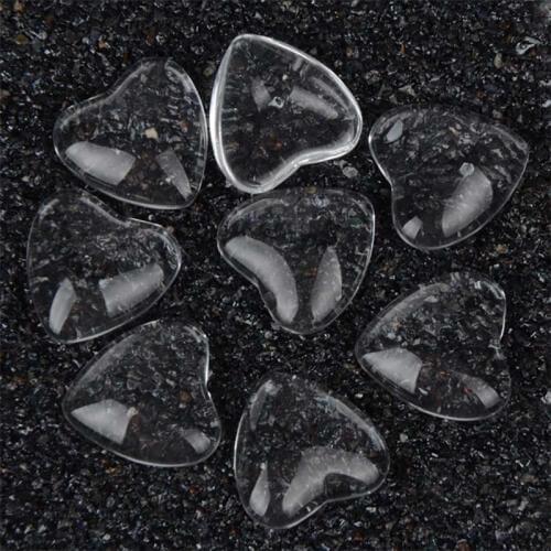 30pcs/lot 18mm Heart Flat Back Transparent Clear Glass Cabochon Jewelry Accessories For Fashion Jewelry Making